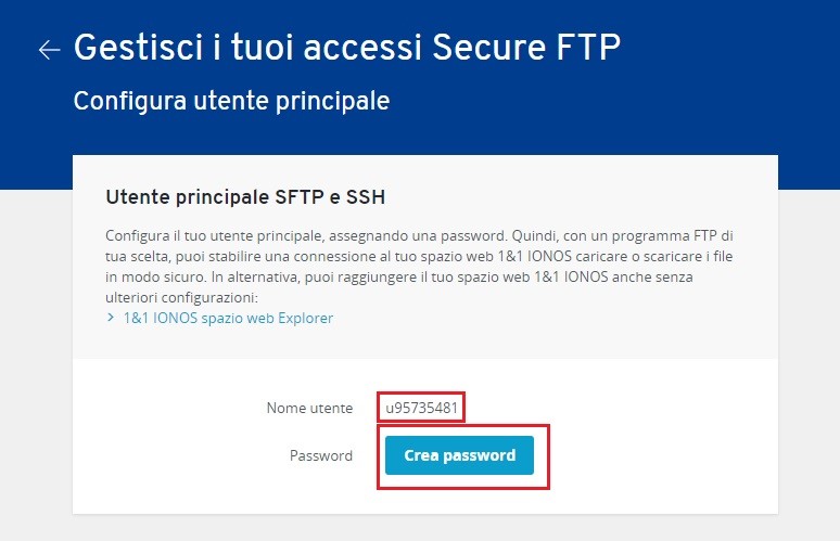 Accessi Secure FTP
