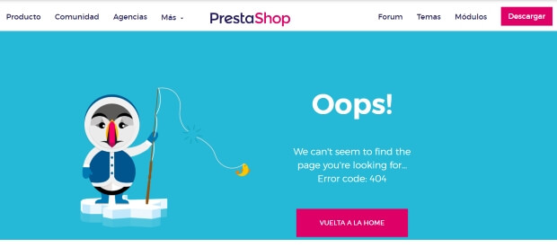 Error 404 en PrestaShop