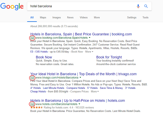 ¿Qué son los los anuncios de búsqueda o de "Search"?